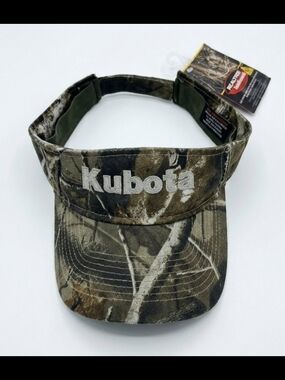 Vintage 2001 Realtree Kubota Camouflage Visor in Green and Brown